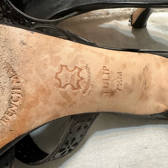 Brighton womens heels size 7 1/2 Black leather top, bench made in Brazil - Picture 2 of 5